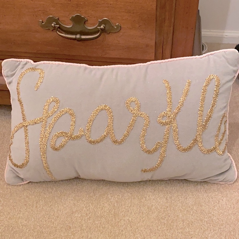 Embroidered throw pillow